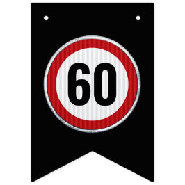 Banderines Señal de límite de velocidad de cumpleaños 60 ANY 