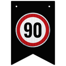 Banderines Señal de límite de velocidad de cumpleaños 90 para