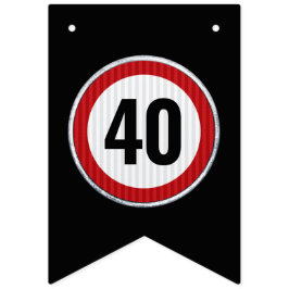 Banderines señal de límite de velocidad de cumpleaños número 