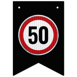 Banderines Señal de límite de velocidad para cumpleaños 50 -
