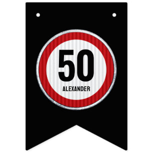 Banderines Señal de límite de velocidad para cumpleaños 50 - 