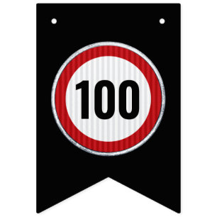 Banderines Señal de límite de velocidad por cumpleaños número