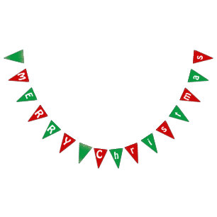 Banderines Sencillo alfabeto VERDE ROJO MERRY fiesta navideño