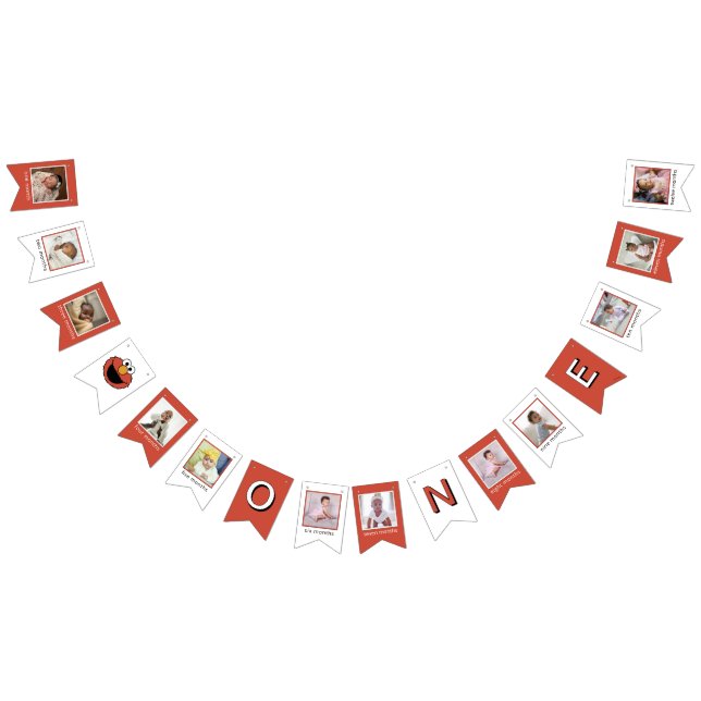 Banderines Sesame Street | Elmo First Birthday Bunting Flags (Todo)