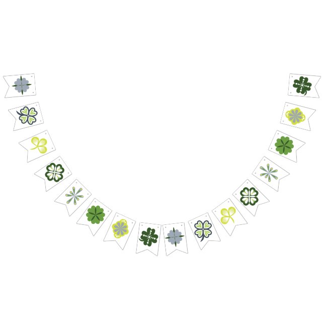 Banderines Shamrock Clover Floral St. Patrick's Day Fiesta (Todo)