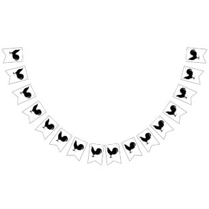 Banderines Silueta del gallo del gallo de pelea