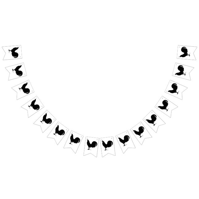 Banderines Silueta del gallo del gallo de pelea (Todo)