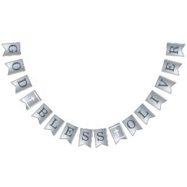 Banderines Silver Dios bendice 6 letras nombra a la comunión 