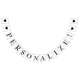 Banderines Simple Crea Tu Propia Fiesta de Corazones Negros A