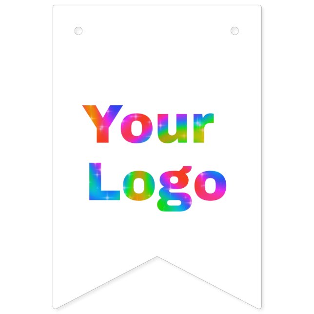 Banderines simple minimal add your logo business name text (Primera bandera)