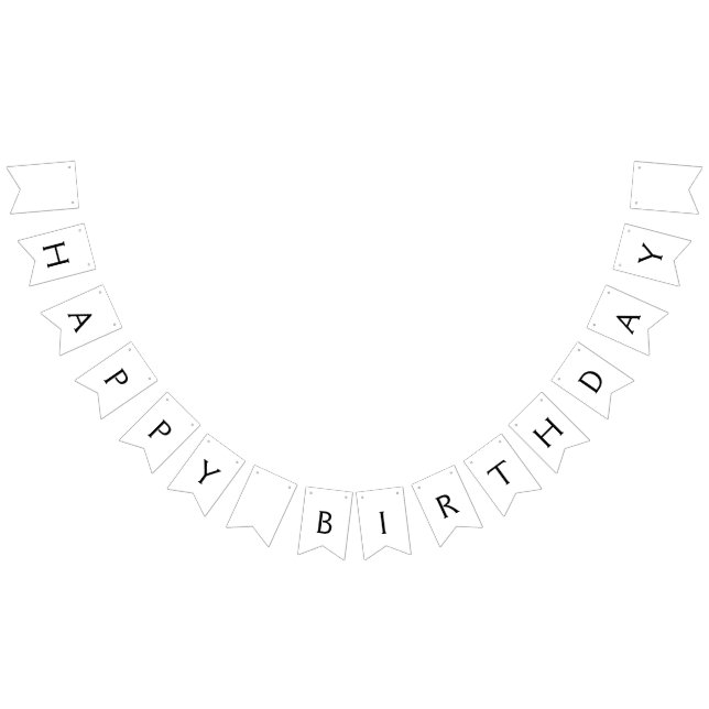 Banderines simple mínimo feliz PERSONALIZADO de cumpleaños (Todo)