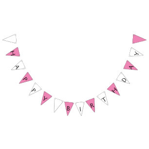 Banderines simple mínimo feliz PERSONALIZADO de cumpleaños 