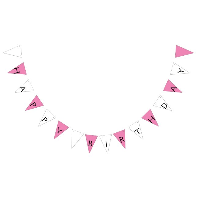 Banderines simple mínimo feliz PERSONALIZADO de cumpleaños Bu (Todo)