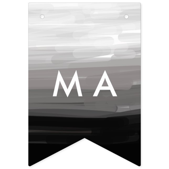 Banderines Simple monograma agregue su nombre letra hombre mi (Primera bandera)