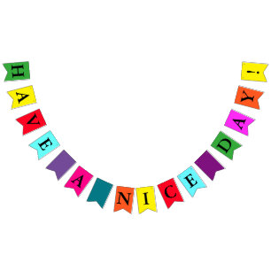 Banderines Simplemente colores & tu texto: ¡TEN UN BUEN DÍA!