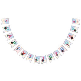 Banderines Sirena afroamericana 5° cumpleaños