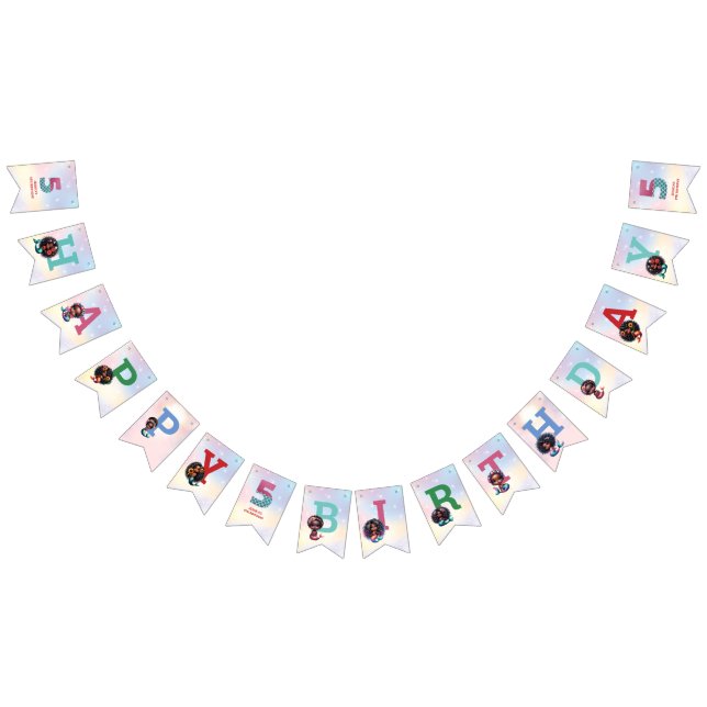 Banderines Sirena afroamericana 5° cumpleaños (Todo)