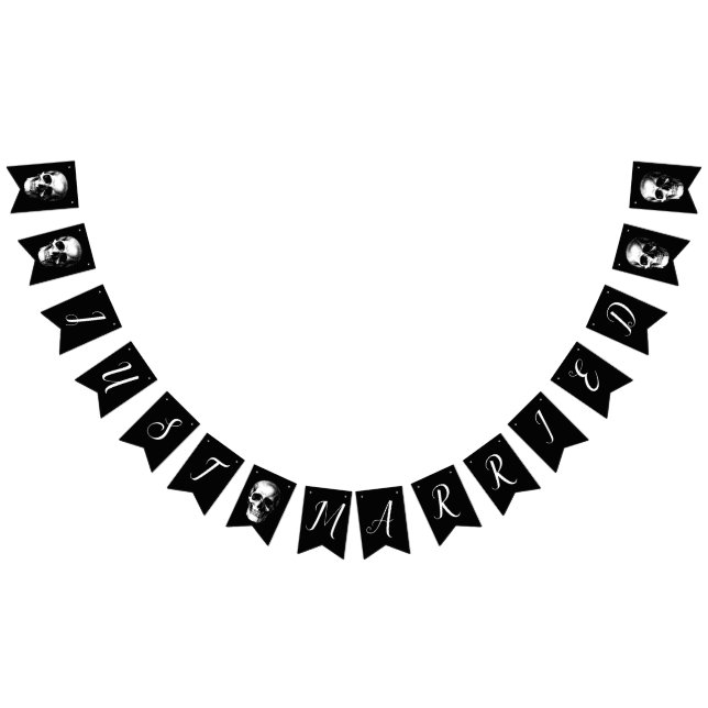 Banderines Skull Gothic Halloween Boda Bunting (Todo)
