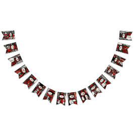 Banderines Snowmen rojo, negro y blanco