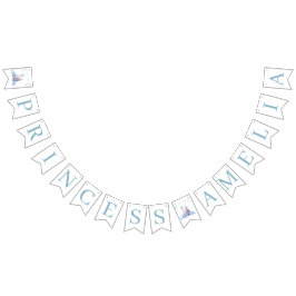 Banderines Sparkle Silver Frozen Kingdom Castle 1º cumpleaños