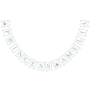 Banderines Sparkle Silver Frozen Kingdom Castle 1º cumpleaños