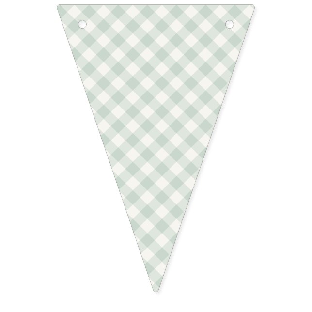 Banderines Spring Retro Gingham | Muted Sage (Primera bandera)