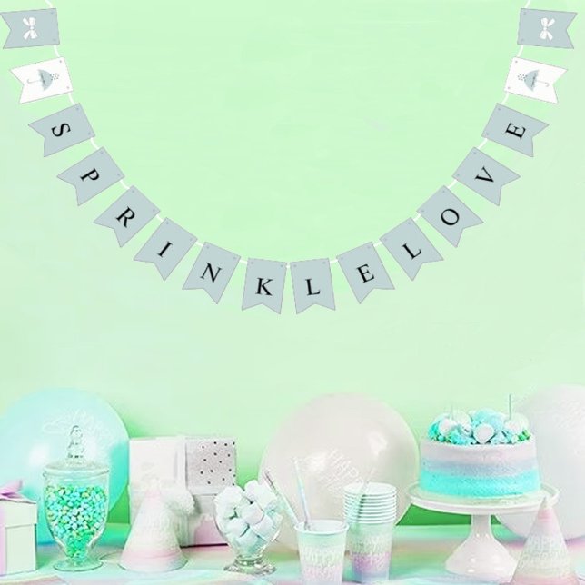 Banderines Sprinkle Little Love Blue Bridal Baby Shower Fiest (Subido por el creador)