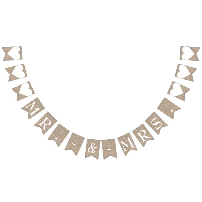 Banderines Sr. y la Sra. Burlap Boda Bridal Shower Engagement (Todo)