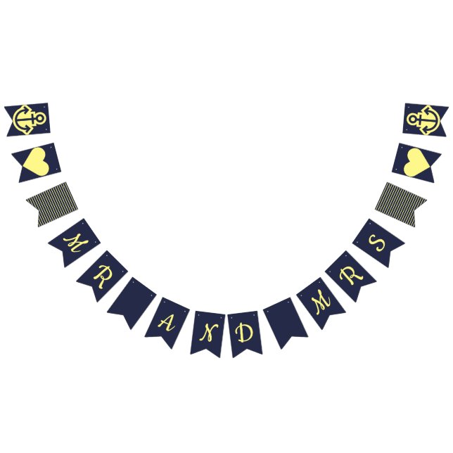 Banderines Sr. y Sra. Nautical Bunting (Todo)