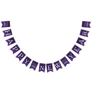 Banderines Starry night Happy New Year dark purple 2026