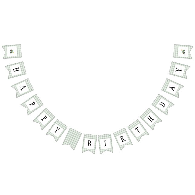 Banderines Start Your Tractor Birthday Bunting Flag (Todo)