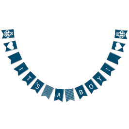 Banderines Su empavesado náutico azul y blanco de un muchacho