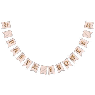 Banderines ¡SU un chica! Empavesado color de rosa/rosado del