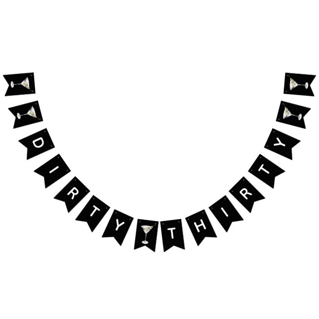 Banderines Sucio Treinta, Martini Tema 30 Fiesta de cumpleaño (Todo)