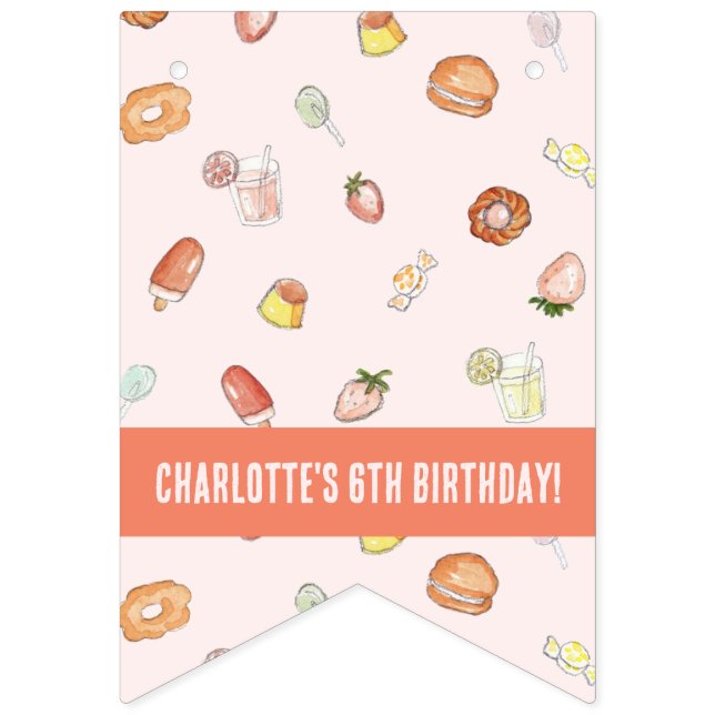 Banderines Sweet Dreams Sky Dessert Kids Birthday PartyPhoto (Primera bandera)