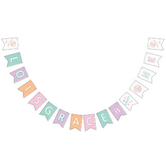 Banderines Sweet One First Birthday Custom Bunting Flags