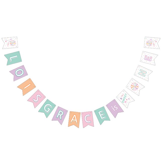 Banderines Sweet One First Birthday Custom Bunting Flags (Todo)