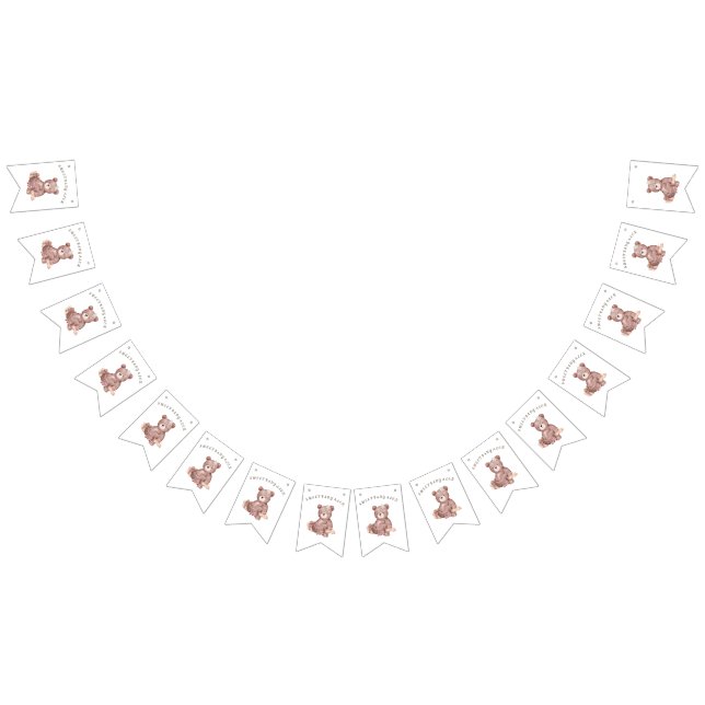 Banderines Sweet Teddy Bear Baby Shower Bunting Banner (Todo)