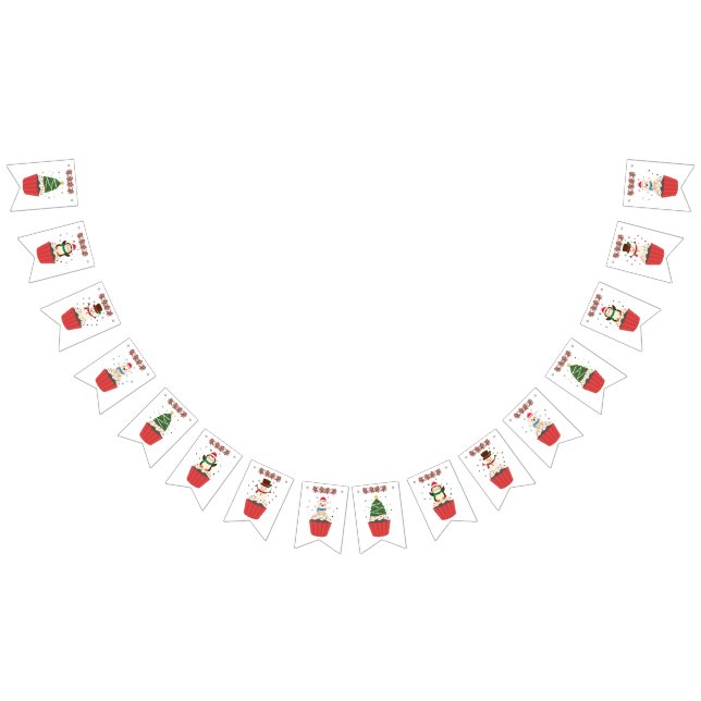 Banderines Sweetest Season Christmas Cupcake Bunting (Todo)