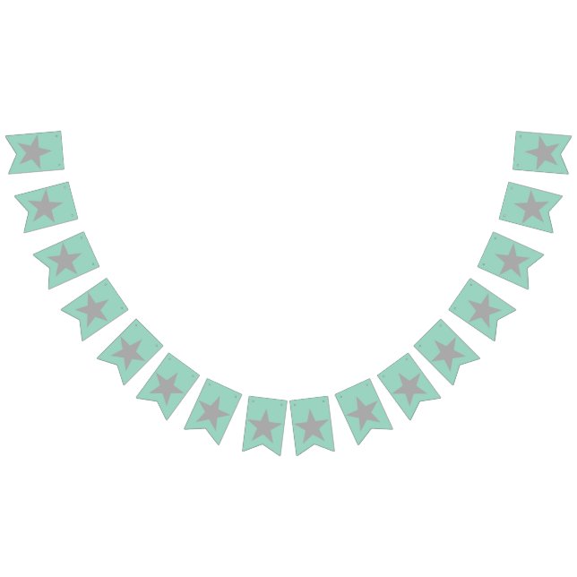 Banderines Swollowtail Bunting - Teal Background Grey Stars (Todo)