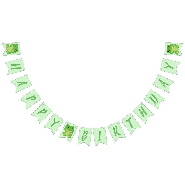 Banderines T-Rex Dinosaur Birday Party Green (Todo)