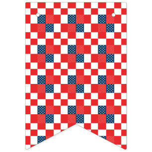 Banderines Tablero de ajedrez del 4 de julio Estrellas y fran