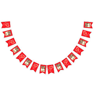 Banderines Te amo, corazones cortos - foto Personalizado pers
