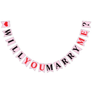 Banderines ¿TE CASARÁS CONMIGO? PROPUESTA DE MATRIMONIO - Col