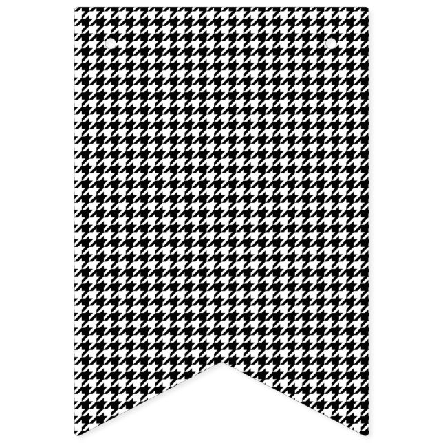 Banderines Tejido de Piedra de Molino Negro Blanco (Primera bandera)
