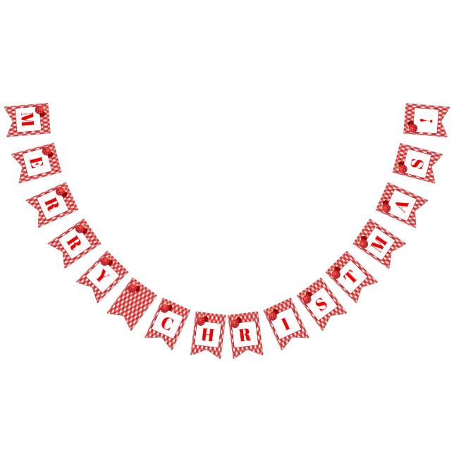 Banderines Tema rojo y blanco/Felices Navidad (Todo)