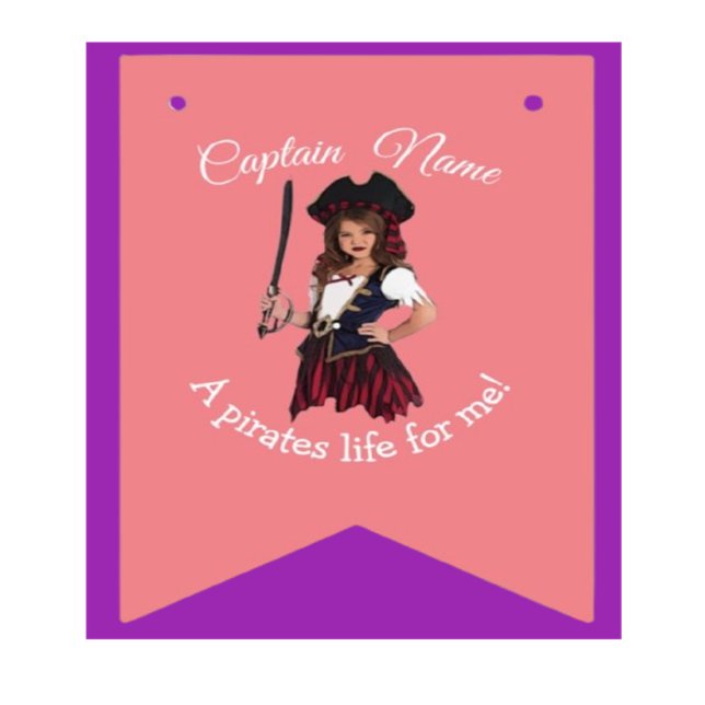 Banderines Tema rosado del Chica pirata (Order our Pirate Girl Pink Bunting Flags today and let the adventure begin!)
