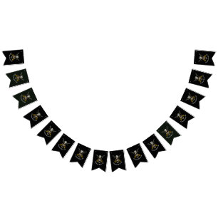 Banderines Tesoro pirata de cráneo