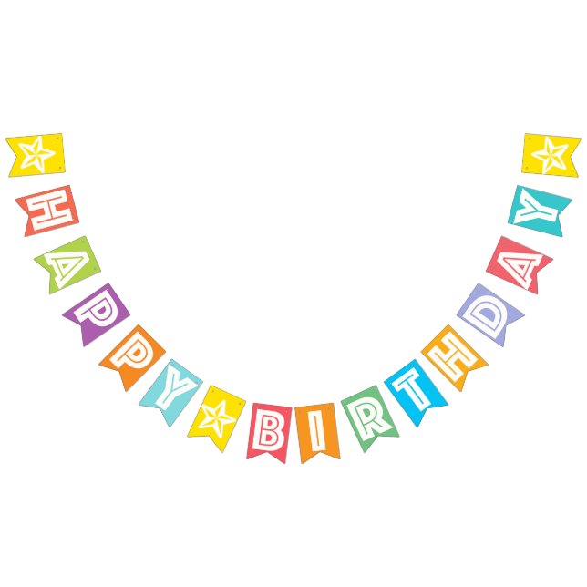 BANDERINES TEXTO BLANCO DEL ☆ DEL FELIZ CUMPLEAÑOS EN BKGD (Todo)