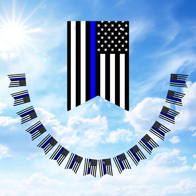 Banderines Thin Blue Line American (Thin Blue Line Police Flag Appreciation Bunting)